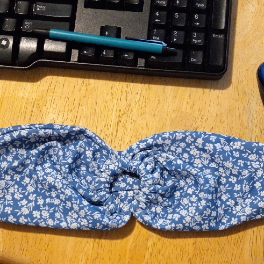 Blue Floral Bikini Top